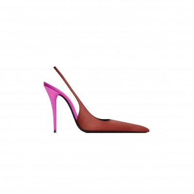 YSL DEROCHE SLINGBACK PUMPS IN SATIN CREPE 8591049QNAG6303